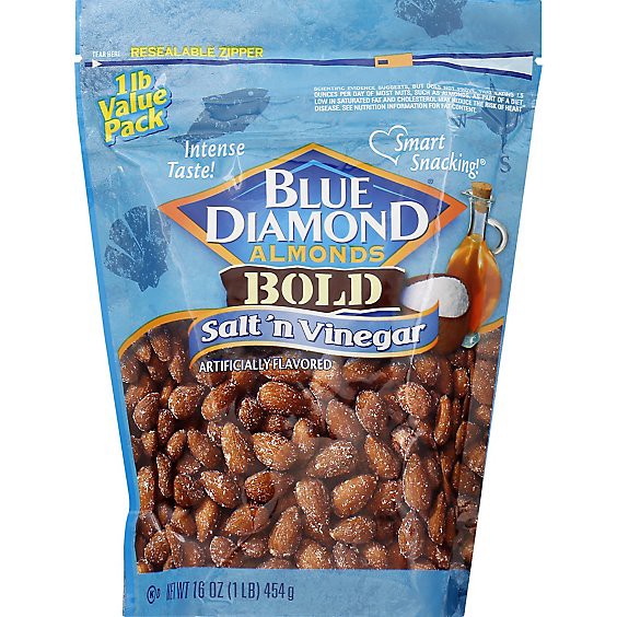 slide 1 of 1, Blue Diamond Almonds Bold Salt N Vinegar Bag - 16 Oz, 16 oz