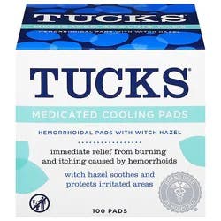 Tucks Cooling Pads Medicated Pads - 100 Count