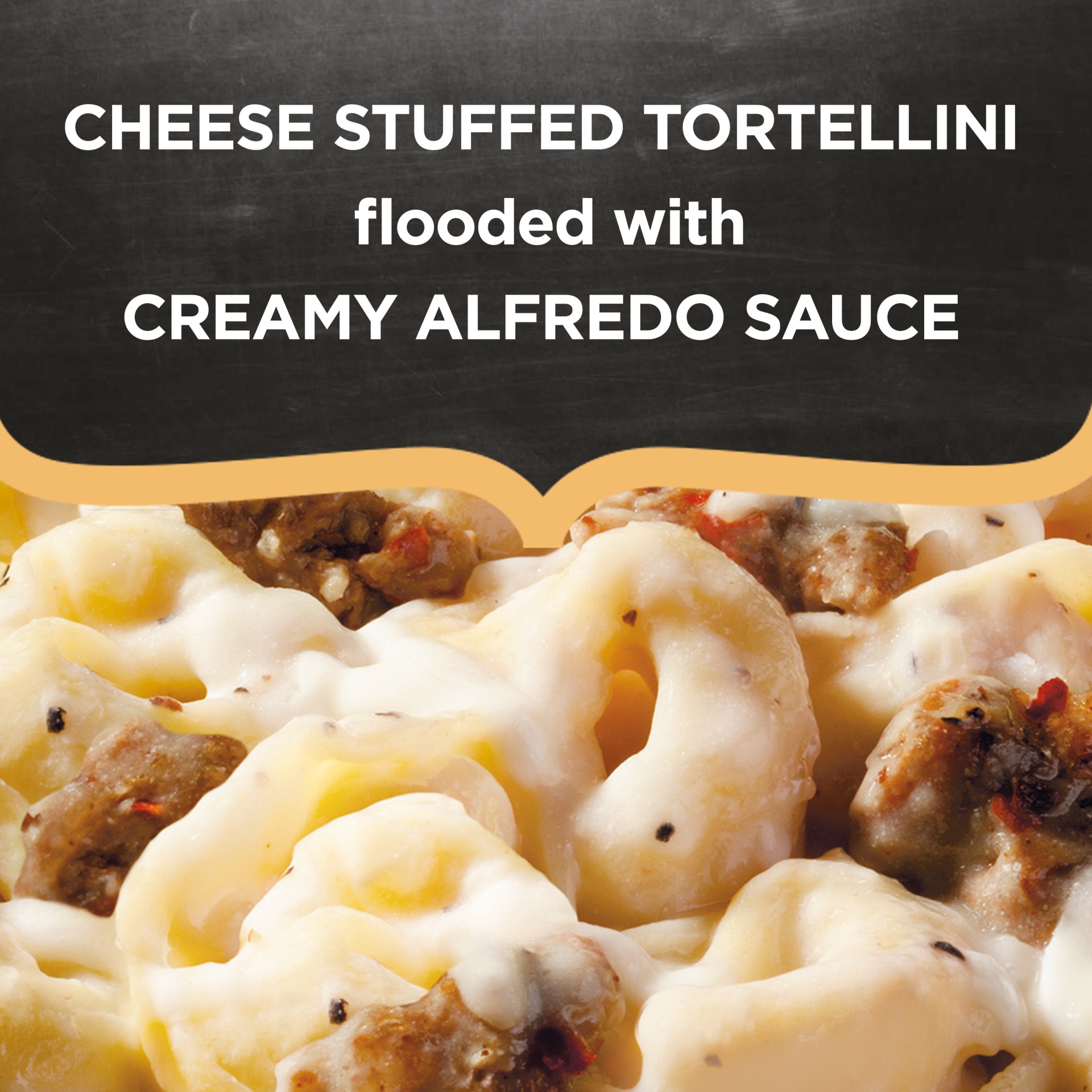 slide 2 of 10, DEVOUR Tortellini Alfredo with Italian Sausage, 11.5 oz