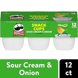 Pringles Potato Crisps Chips Sour Cream And Onion Lunch Snacks 12 Count - 8.8 Oz