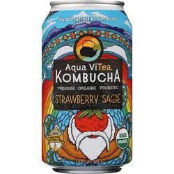 Aqua Vitea Kombucha Strawberry Sage - 12 Fl Oz