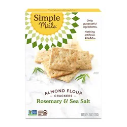 Simple Mills Crackers Almond Flour Rosemary & Sea Salt - 4.25 Oz