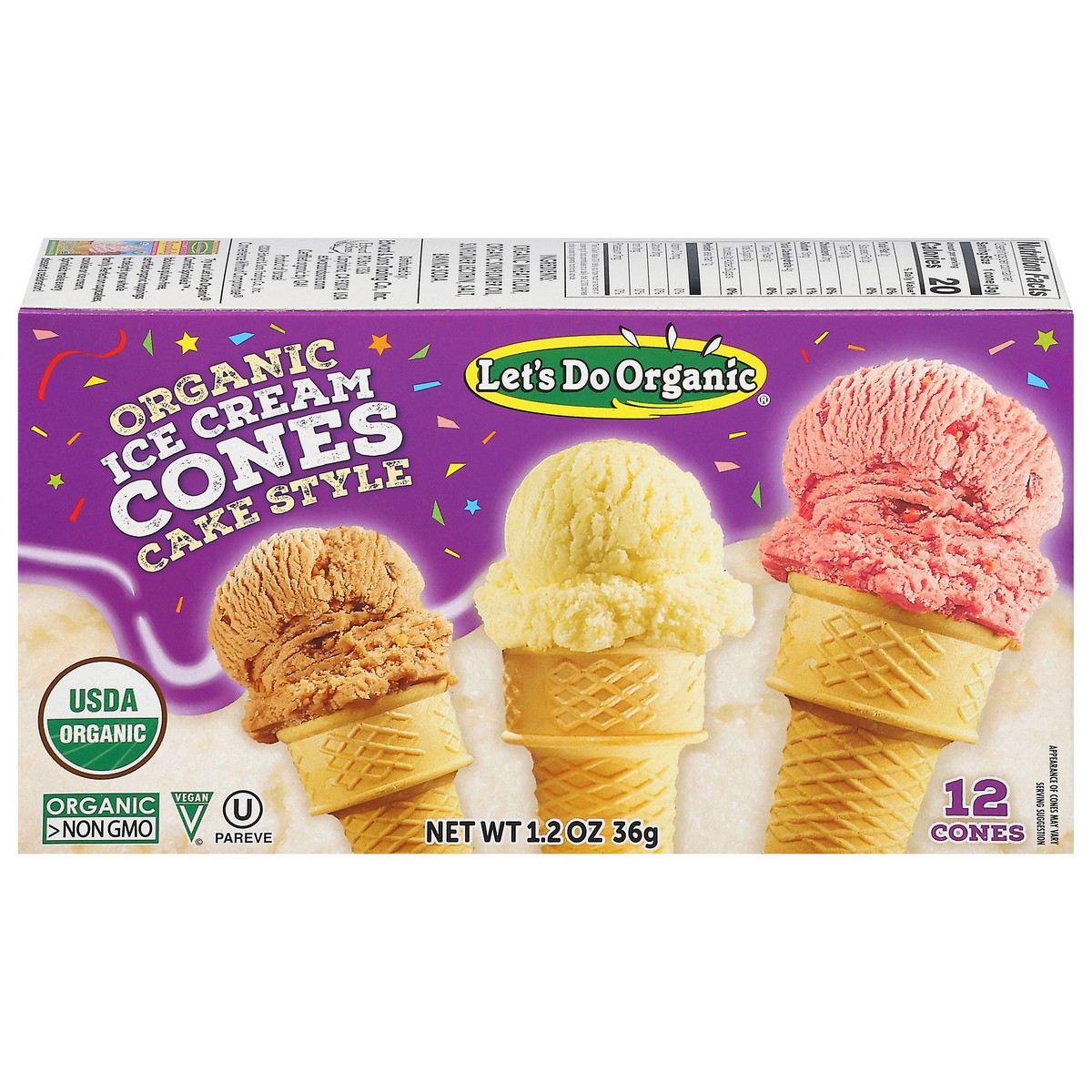 slide 4 of 16, Lets Do Ice Cream Cones Organic 12 Count - 1.2 Oz, 1.2 oz