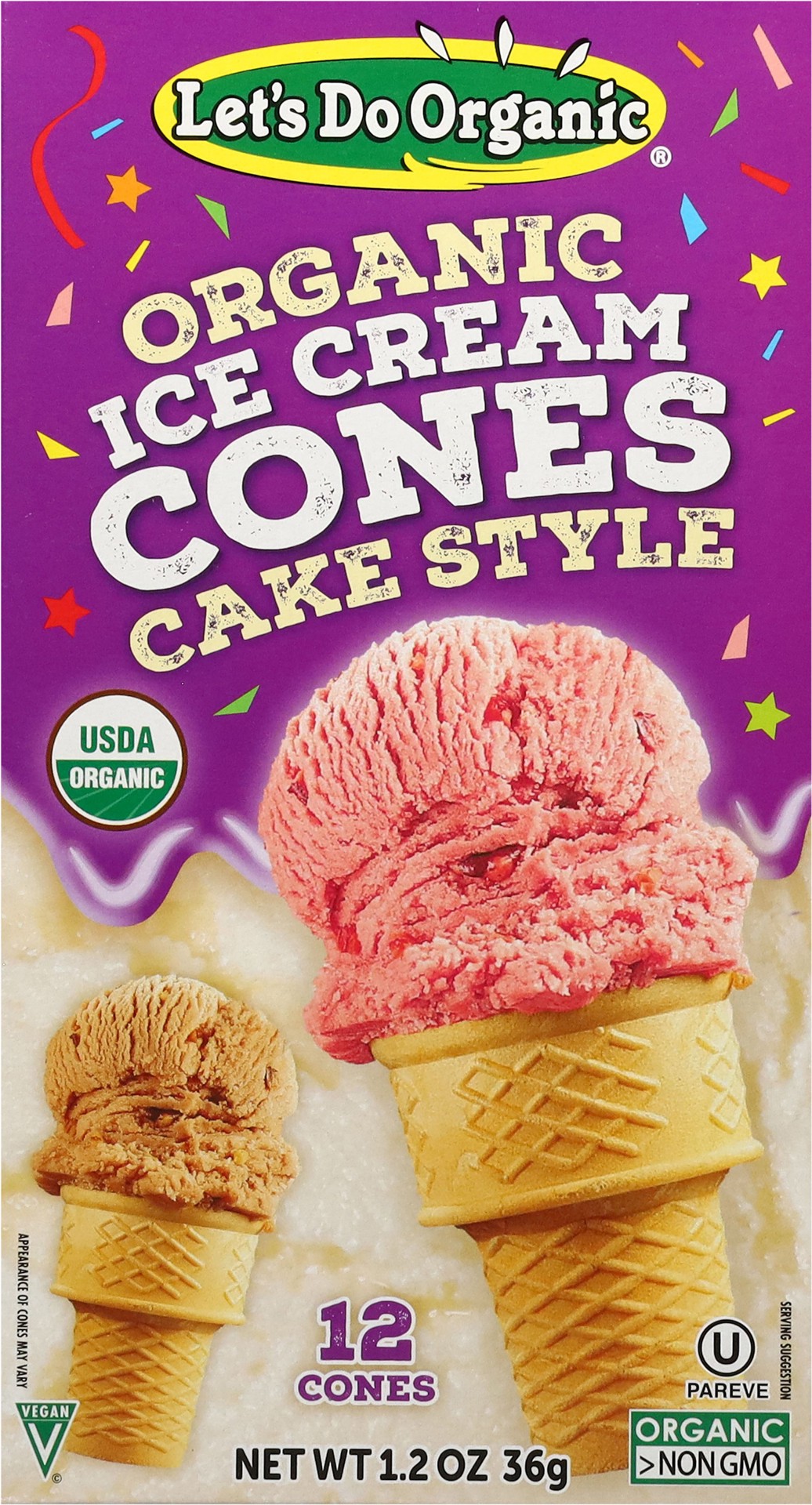 slide 9 of 16, Lets Do Ice Cream Cones Organic 12 Count - 1.2 Oz, 1.2 oz