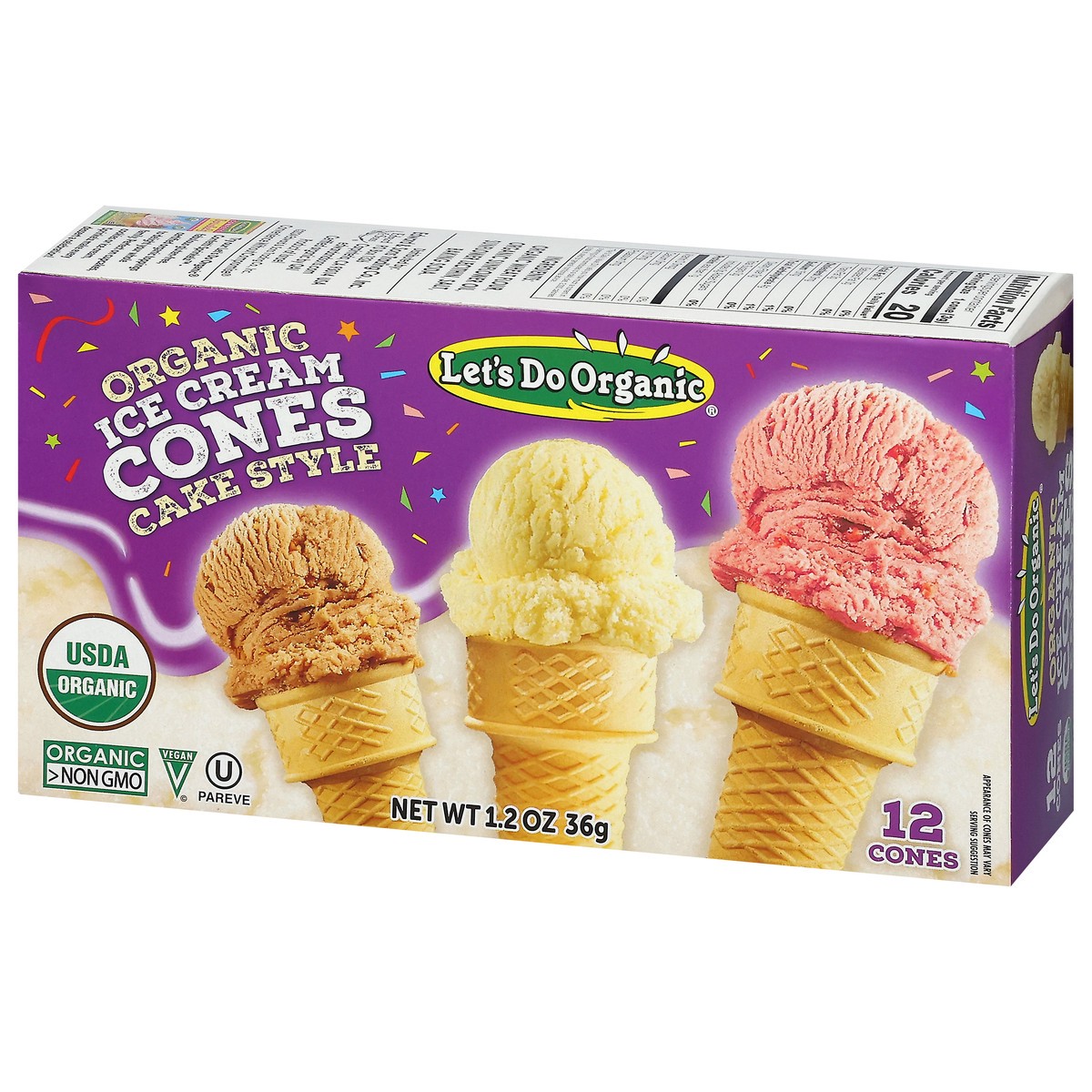 slide 2 of 16, Lets Do Ice Cream Cones Organic 12 Count - 1.2 Oz, 1.2 oz
