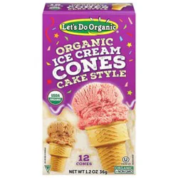 Lets Do Ice Cream Cones Organic 12 Count - 1.2 Oz