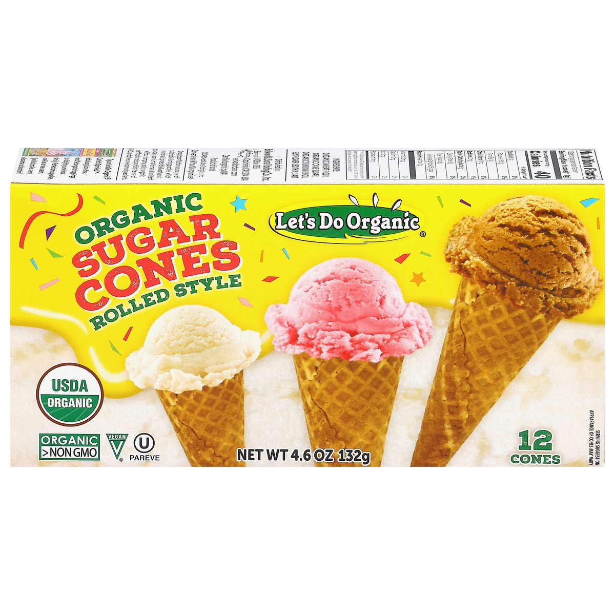 slide 4 of 17, Lets Do Sugar Cones Organic 12 Count - 5 Oz, 4.6 oz