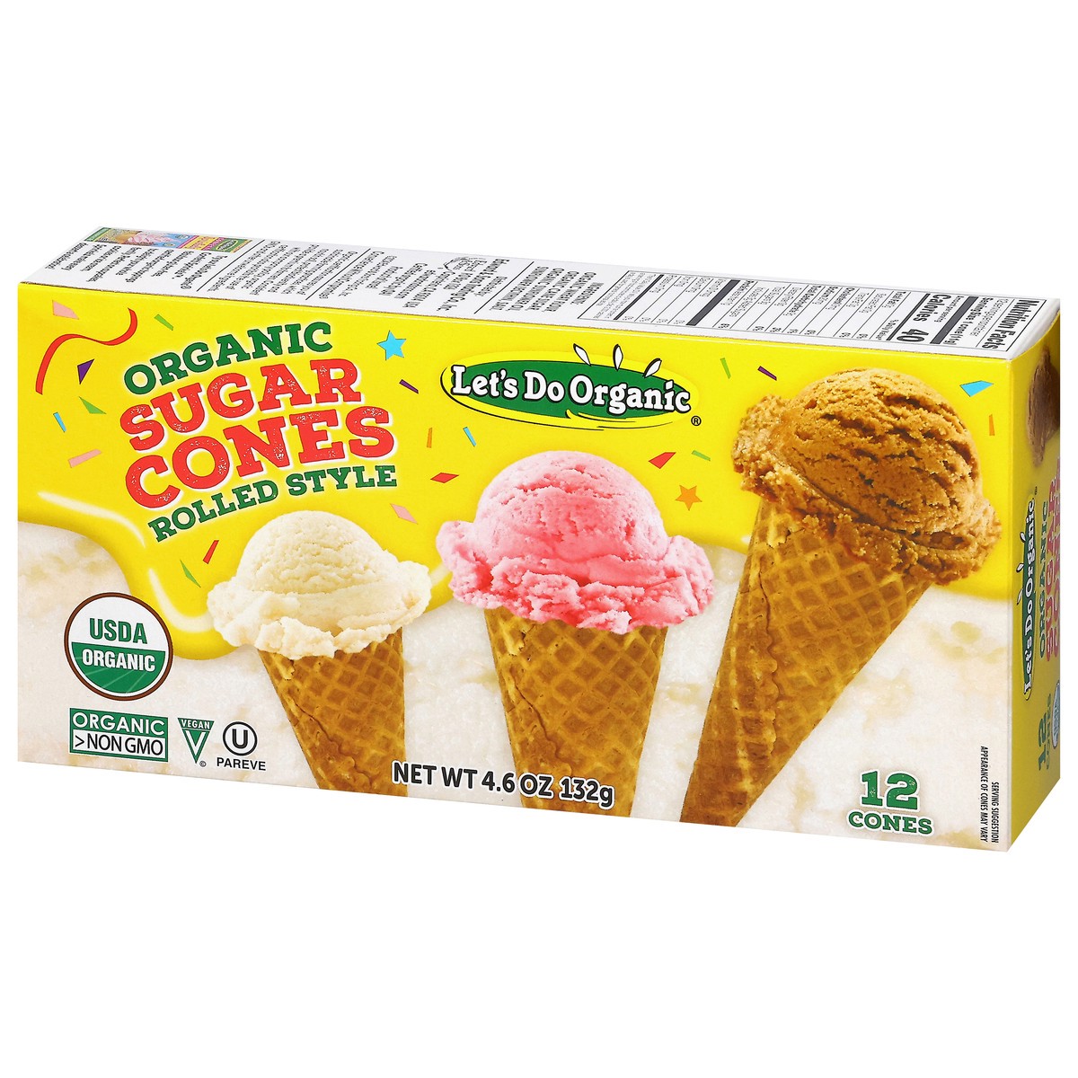 slide 7 of 17, Lets Do Sugar Cones Organic 12 Count - 5 Oz, 4.6 oz