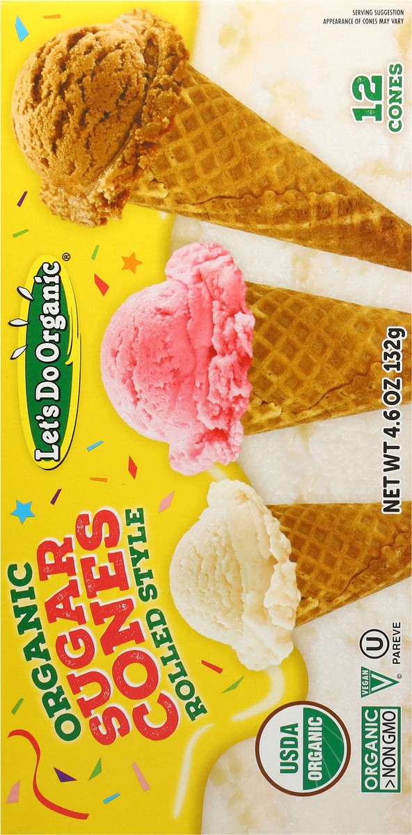 slide 6 of 17, Lets Do Sugar Cones Organic 12 Count - 5 Oz, 4.6 oz