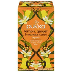 Pukka Herbal Tea Organic Lemon Ginger & Manuka Honey - 20 Count