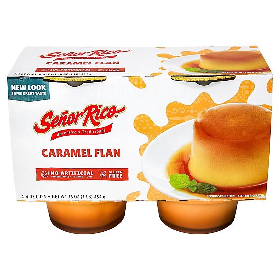 slide 1 of 1, Senor Rico Caramel Flan - 4-4 Oz, 4 ct; 4 oz