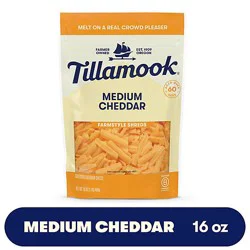 Tillamook Farmstyle Thick Cut Medium Cheddar Shredded Cheese - 1 Lb