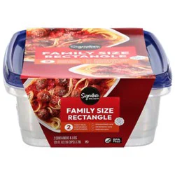 Signature Select Containers Storage Family Size Tight Seal Bpa Free - 2 Count