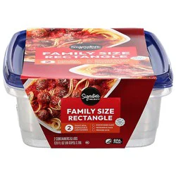 Signature Select Containers Storage Family Size Tight Seal Bpa Free - 2 Count