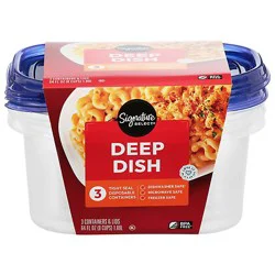 Signature Select Containers Storage Deep Dish Tight Seal Bpa Free - 3 Count