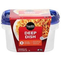 Signature Select Containers Storage Deep Dish Tight Seal Bpa Free - 3 Count