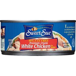 Sweet Sue Premium White Chicken Chunk In Water 98% Fat Free - 10 Oz