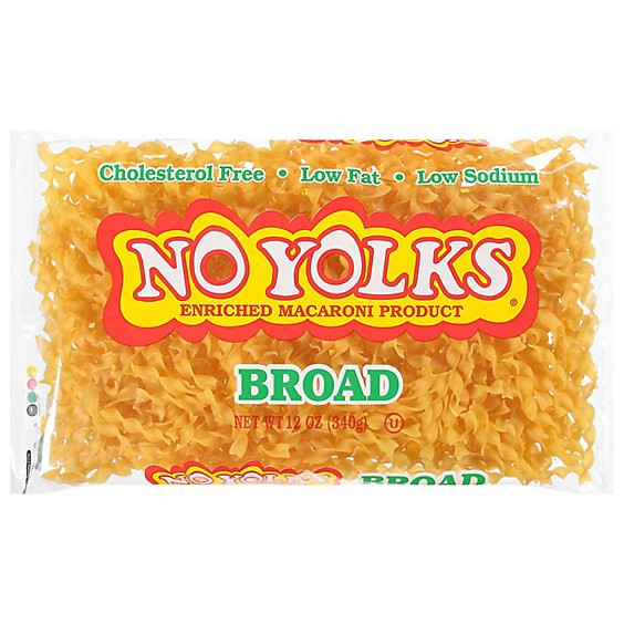 slide 1 of 1, No Yolks Pasta Enriched Egg White Broad - 12 Oz, 12 oz