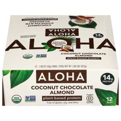 Aloha Organic Coconut Chocolate Almond Protein Bars - 12 ct - 1.98 oz