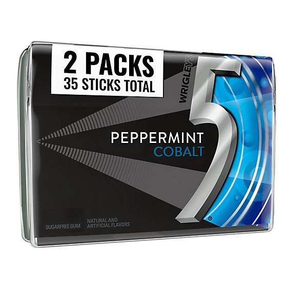 slide 1 of 6, 5 Gum Peppermint Cobalt Sugar Free Chewing Gum Pack - 35 Count, 35 ct