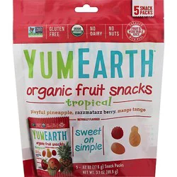Yummyearth Fruit Snck Tropical 3.1 Pz - Each