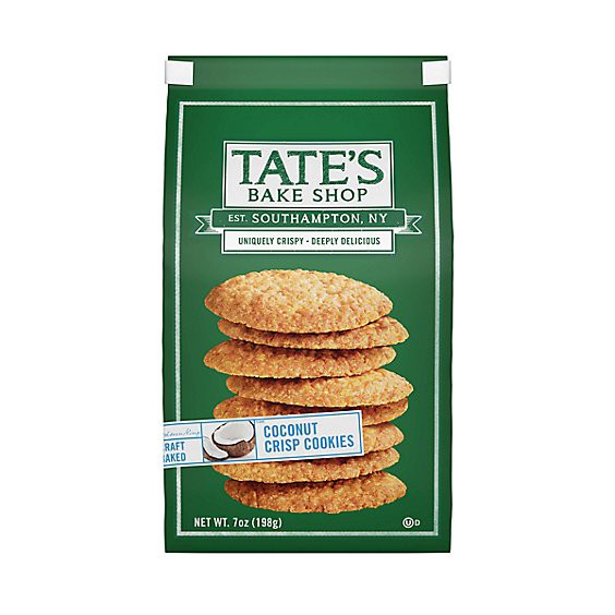 slide 1 of 1, Tate's Bake Shop Coconut Crisp Cookies - 7 Oz, 7 oz