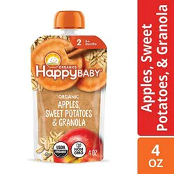 Happy Baby Organics Stage 2 Meals Apples Sweet Potatoes & Granola Pouch - 4 Oz