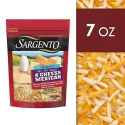 Sargento Shredded Reduced Fat 4 Cheese Mexican Natural Cheese - 7 Oz