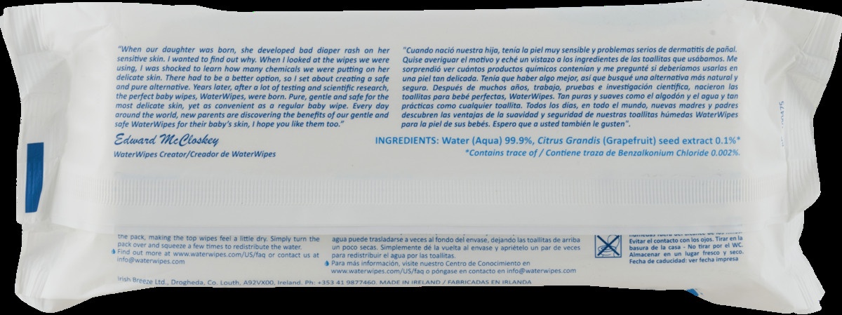 slide 5 of 10, WaterWipes Plastic-Free Original Unscented 99.9% Water Based Baby Wipes - 60ct, 