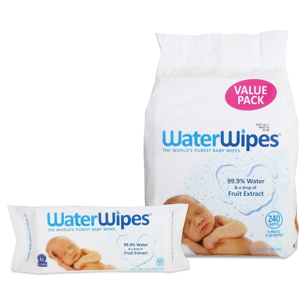 slide 2 of 2, WaterWipes Plastic-Free Original Unscented 99.9% Water Based Baby Wipes - 240ct, 240 ct
