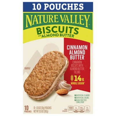 slide 1 of 1, Nature Valley Biscuits With Almond Butter Value Pack - 10-1.35 Oz, 10 ct