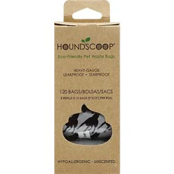 Houndscoop Pet Waste Bags Unscented Rolls - 120 Count
