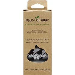 Houndscoop Pet Waste Bags Unscented Rolls - 120 Count