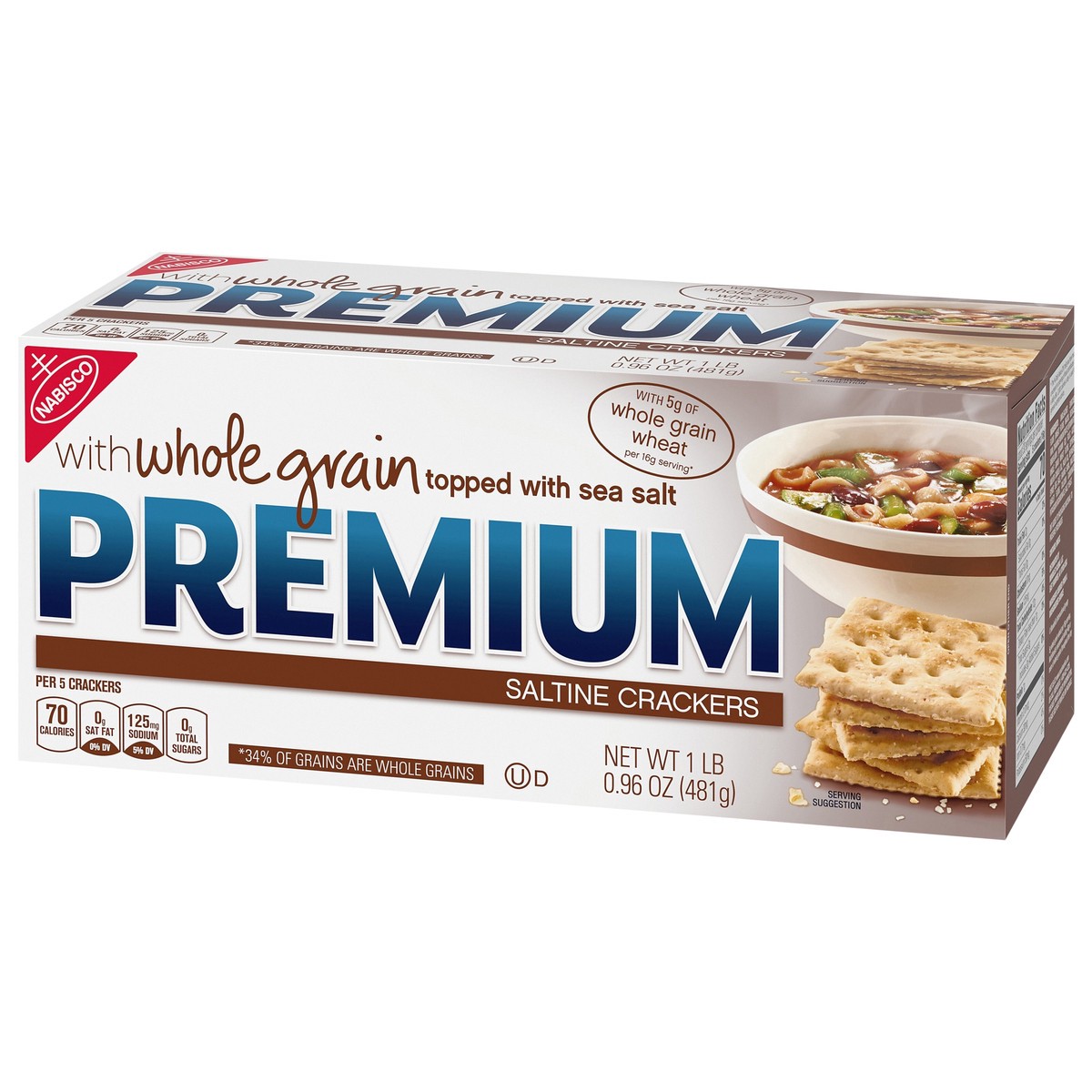 slide 2 of 13, Premium Whole Grain Saltine Crackers - 1.06 Lb, 17 oz