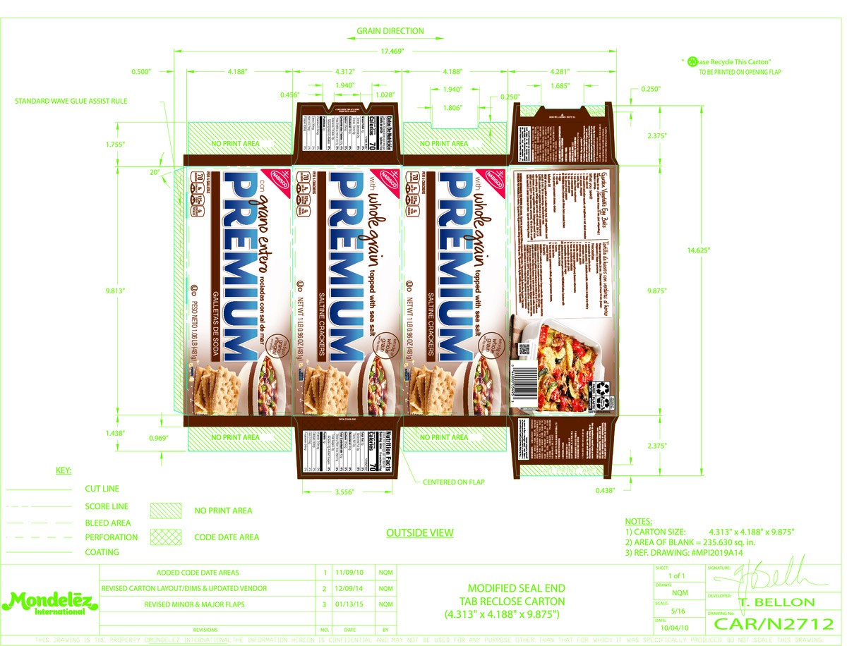 slide 10 of 13, Premium Whole Grain Saltine Crackers - 1.06 Lb, 17 oz