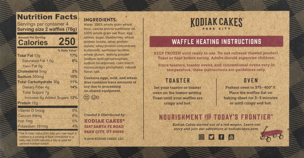 slide 2 of 11, Kodiak Cakes Cakes Blueberry Power Waffles, 8 ct; 10.72 oz