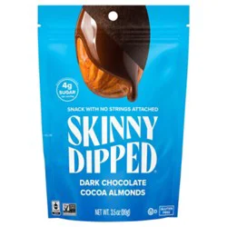 Skinnydipped Dark Chocolate Cocoa Almonds Pouch - 3.5 Oz