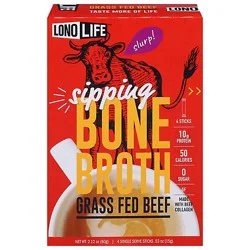Lono Life Bone Broth Paleo Gluten-Free Gass Fed Beef Stick Packs - 4-0.53 Oz