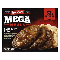 Banquet Mega Meals Salisbury Steak Frozen Dinner - 16.95 Oz