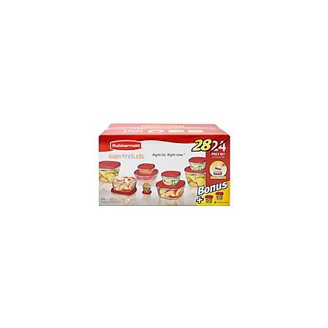 slide 1 of 1, Rubbermaid Easy Find Lids Containers + Lids, 28 ct