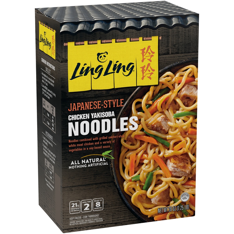 slide 2 of 8, Ling Ling Noodles, Chicken Yakisoba, Japanese-Style, 20 oz