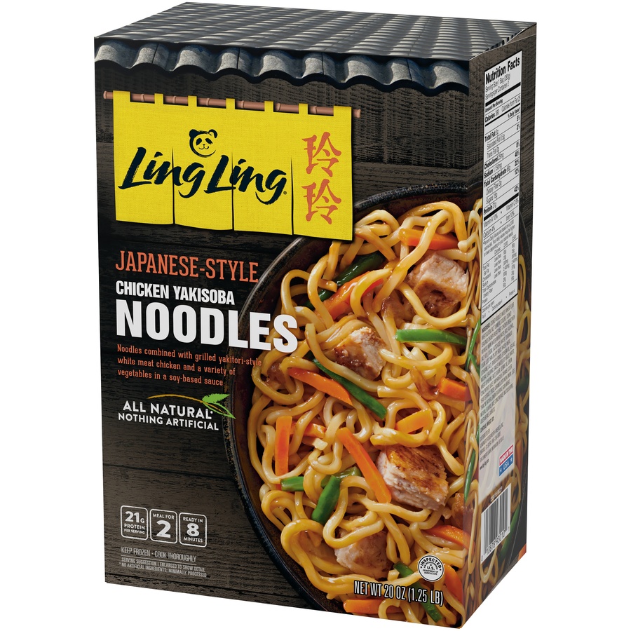 slide 4 of 8, Ling Ling Noodles, Chicken Yakisoba, Japanese-Style, 20 oz