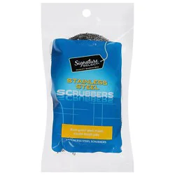 Signature Select Scrubbers Stainless Steel - 2 Count
