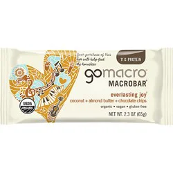 Gomacro Macrobar Everlasting Joy Coconut Almond Butter Chocolate Chips - 2.3 Oz