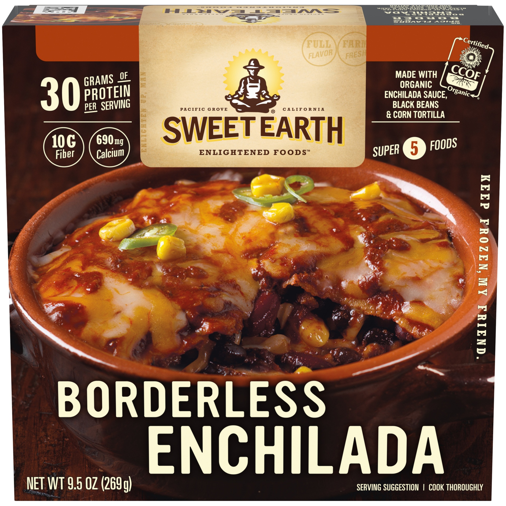 slide 2 of 10, SWEET EARTH Borderless Enchilada 9oz Bowl, 9.5 oz