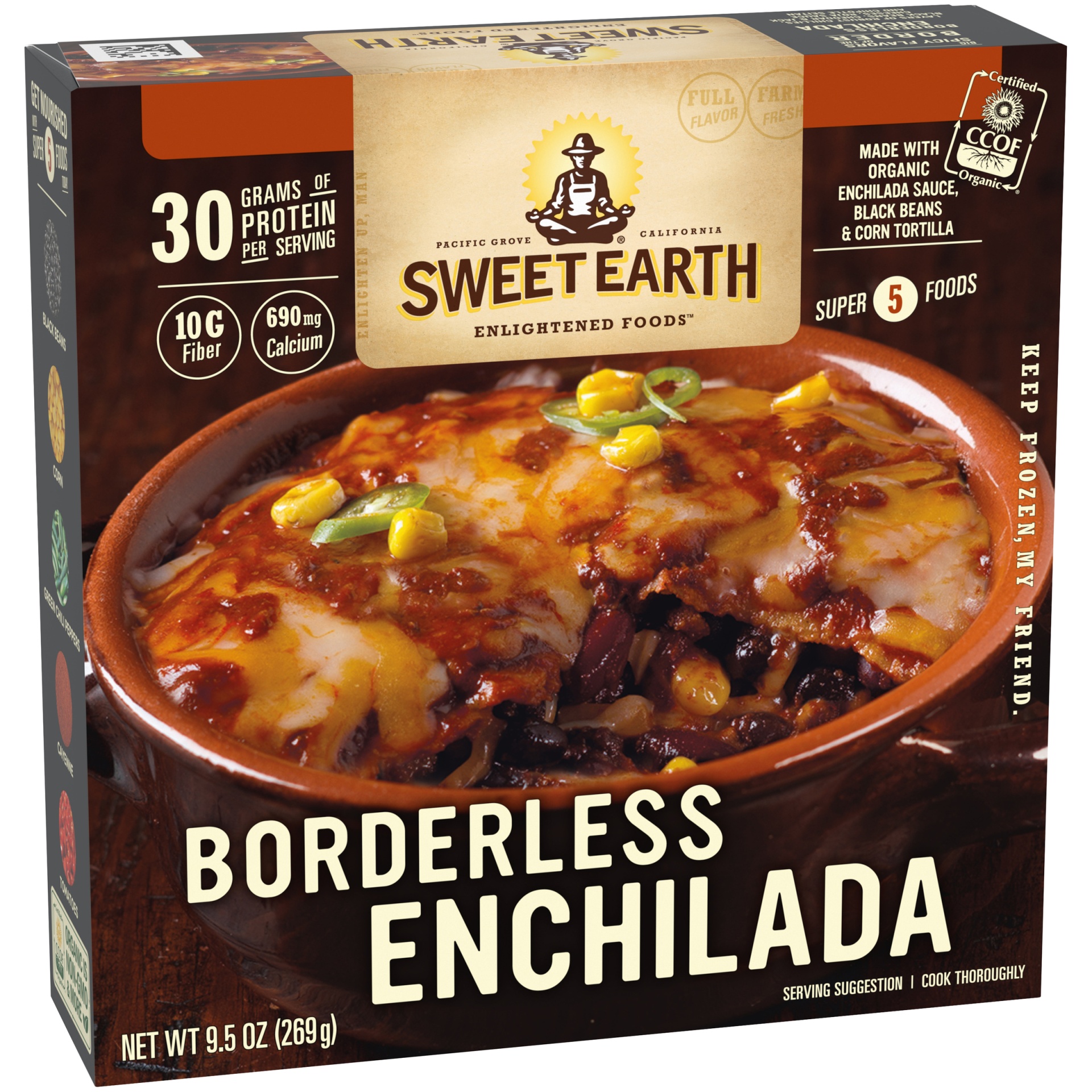 slide 3 of 10, SWEET EARTH Borderless Enchilada 9oz Bowl, 9.5 oz