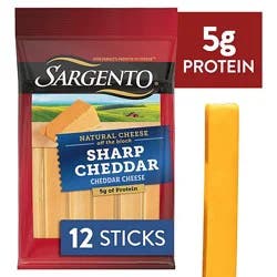 Sargento Sharp Natural Cheddar Cheese Snack Sticks 12 Count - 9 Oz