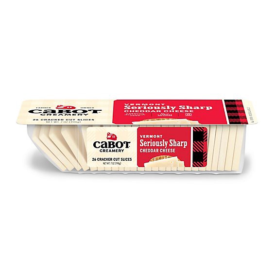 slide 1 of 3, Cabot Creamery Cracker Cut Seriously Sharp Cheddar Cheese - 7 Oz, 7 oz