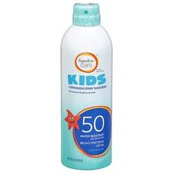 Signature Select/care Kids Sunscreen Continuous Spray Water Resistant Spf 50 - 9.1 Fl. Oz.