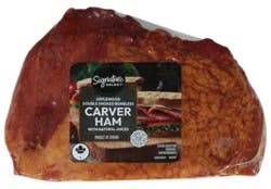 Signature Select Ham Carver Applewood Double Smoked Half - 2 Lb